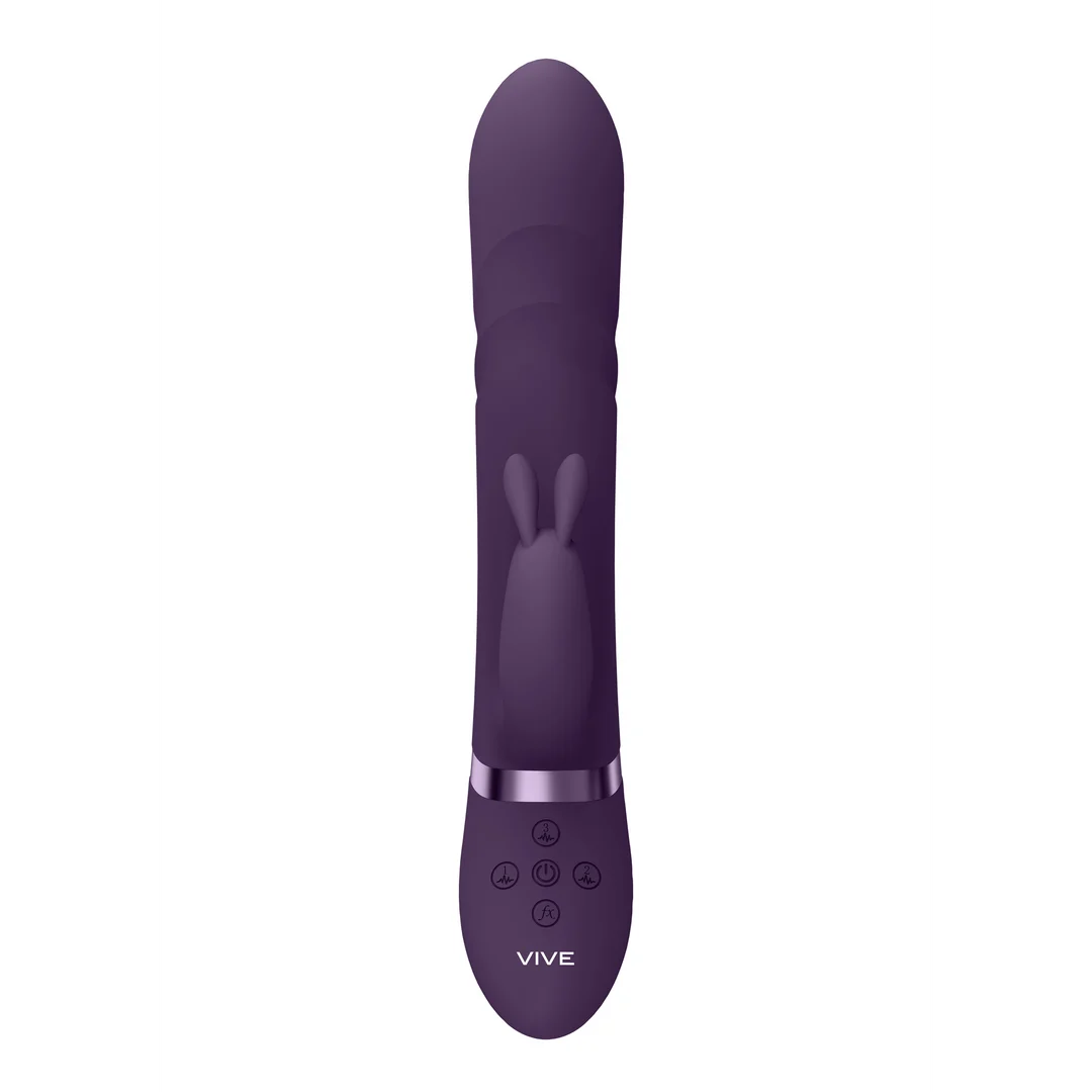 Vibratore rabbit con punta vibrante e perle rotanti, rosa, VIVE by Shots - immagine 10