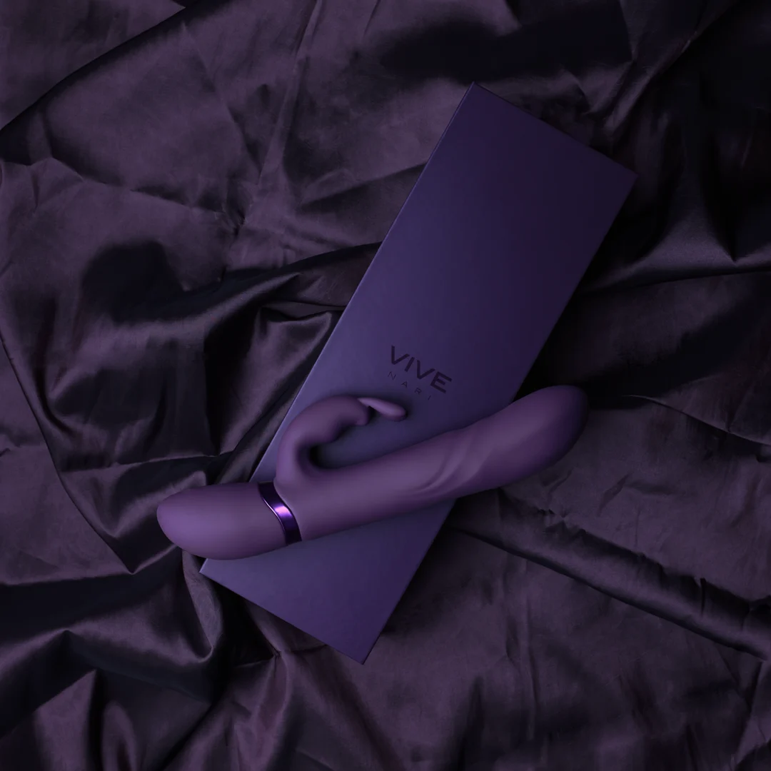 Vibratore rabbit con punta vibrante e perle rotanti, rosa, VIVE by Shots - immagine 12