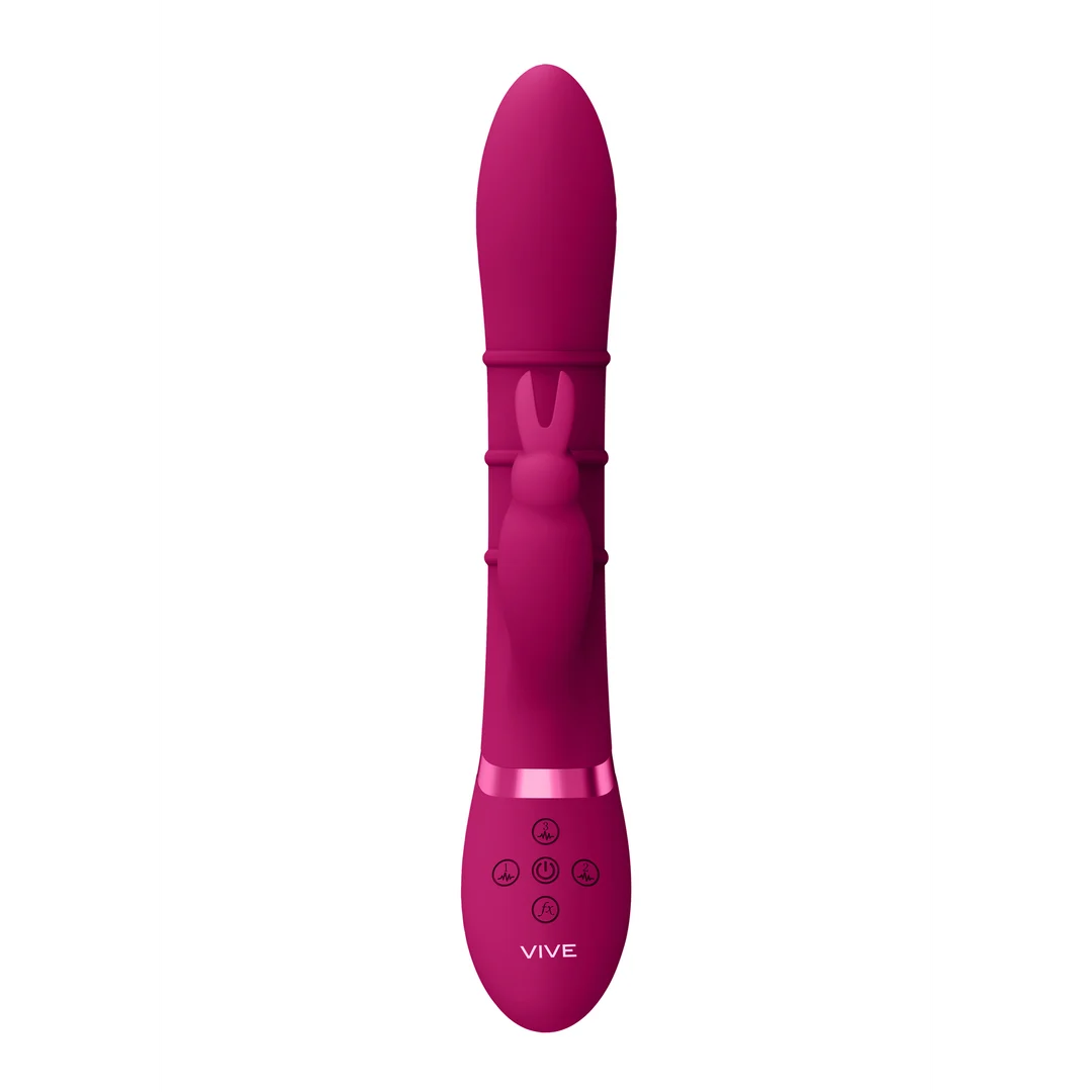 Vibratore rabbit con anelli a movimento verticale, viola VIVE by Shots - immagine 5