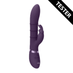 Vibratore rabbit con anelli a movimento verticale, viola VIVE by Shots