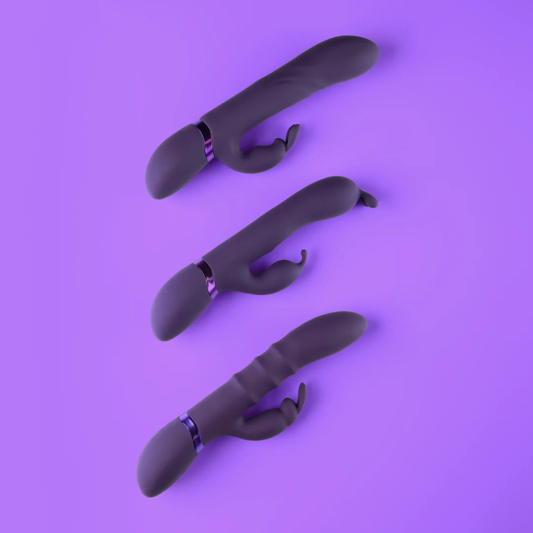 Vibratore rabbit con anelli a movimento verticale, viola VIVE by Shots - immagine 13