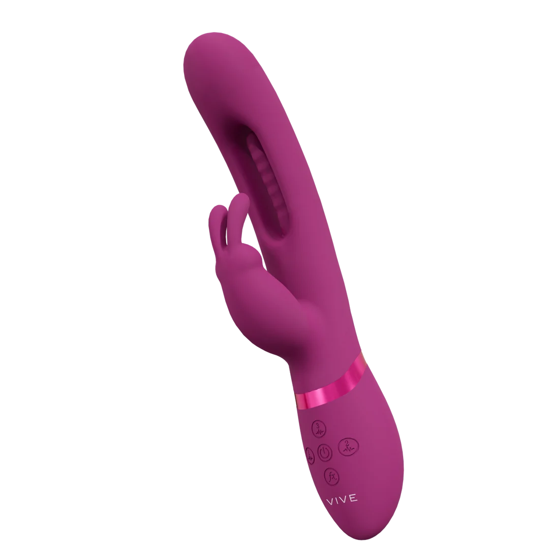 VIVE by Shots VIVE, rosa, vibratore rabbit a triplo motore con linguetta vibrante per il punto G - immagine 4