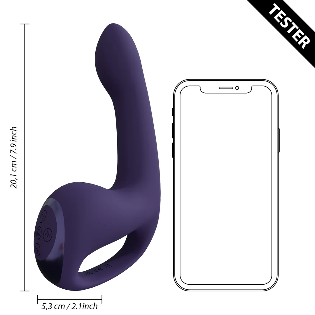 Vibratore rabbit con tre motori, funzione come vieni qui e Pulse Wave, viola, VIVE by Shots - immagine 5
