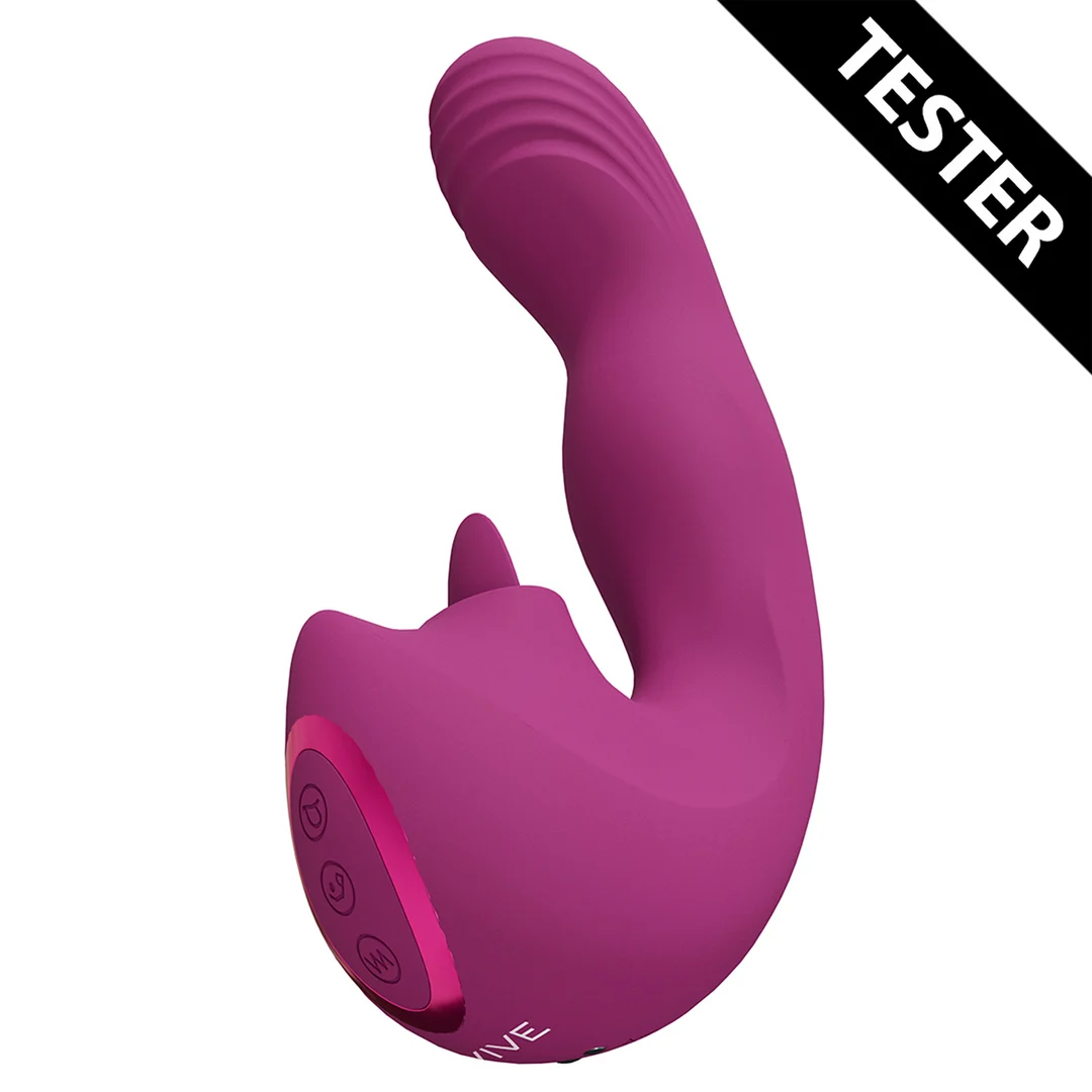 vibratore duo – stimolazione del punto G con movimento come di un dito e lingua vibrante – VIVE by Shots rosa VIVE by Shots - immagine 1