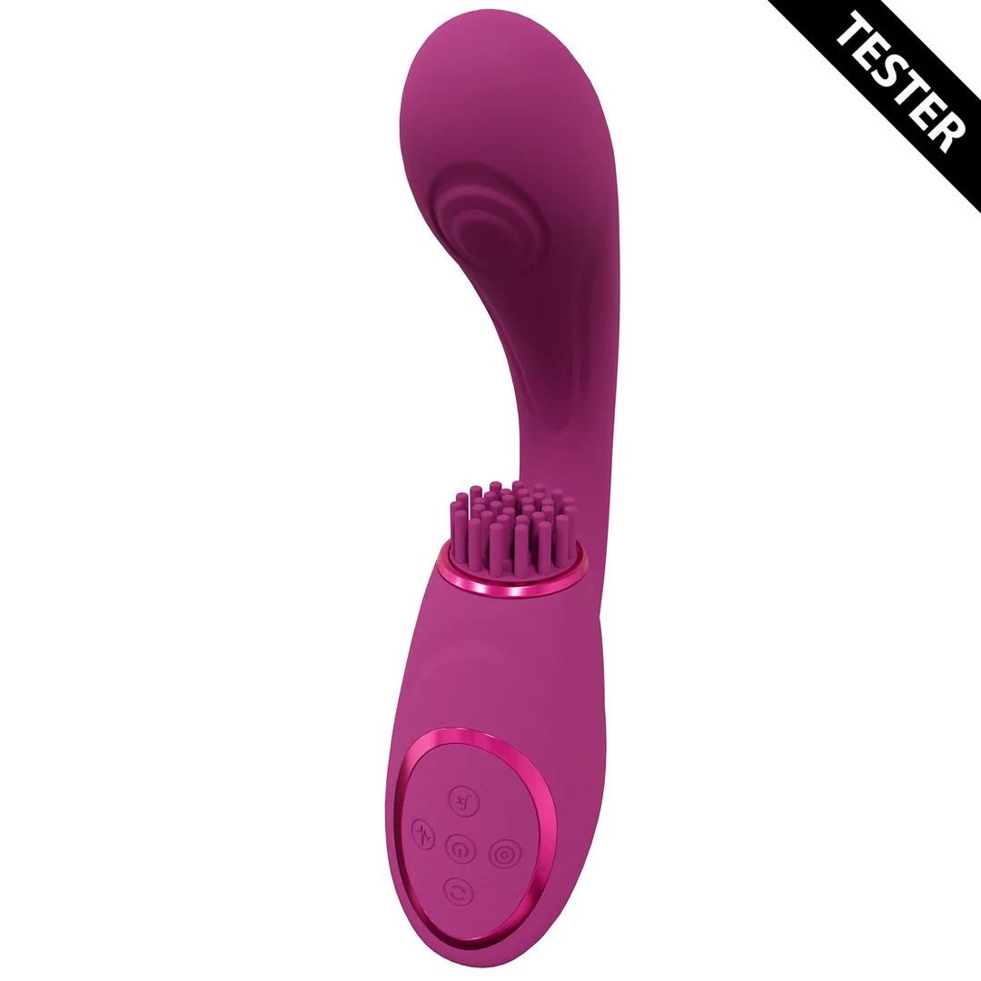 Vibratore per il punto G con tre motori, pulse wave e spazzole vibranti, VIVE by Shots, rosa - immagine 3